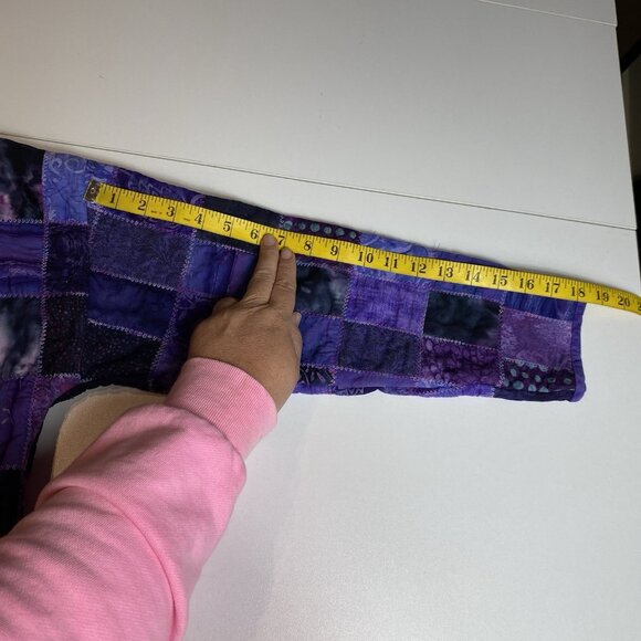 Purple Patchwork Womens Quilted Jacket Cottage Granny Core Peasant Handmade XL - Picture 9 of 10